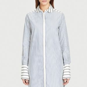 Frankie LA- Blue Striped Cotton Boyfriend Shirt